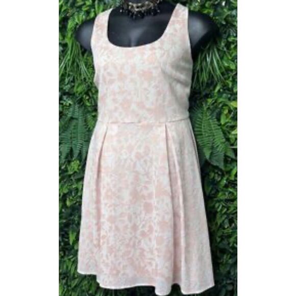 Torrid pink/peach lace 22 3x  midi texture knit skater dress plus fit & flare - Picture 4 of 10